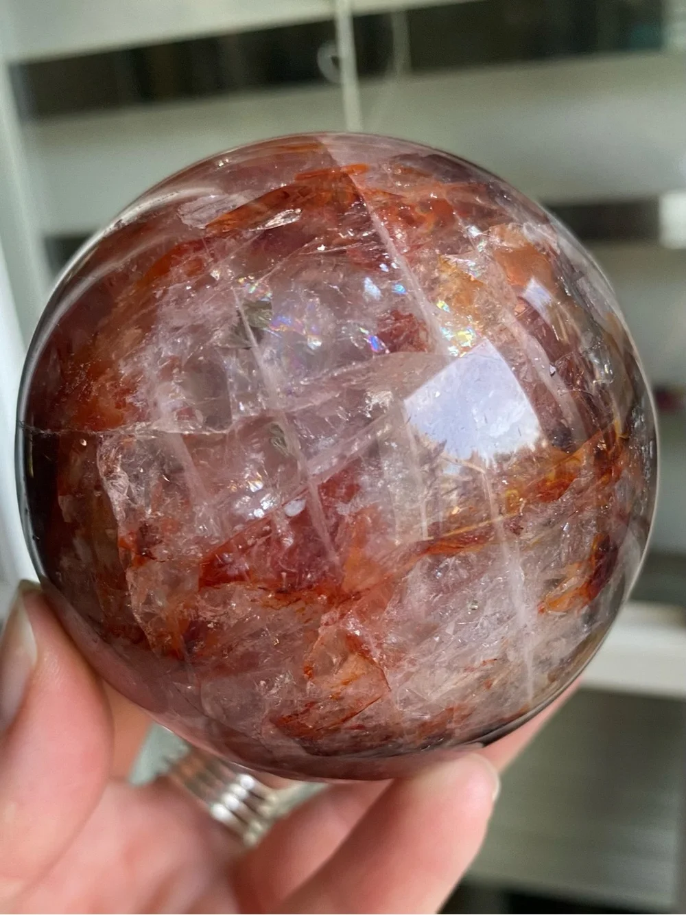 🔥✨ AAA Brazilian Fire Quartz Sphere — 2.7” of Pure Fire! ✨🔥